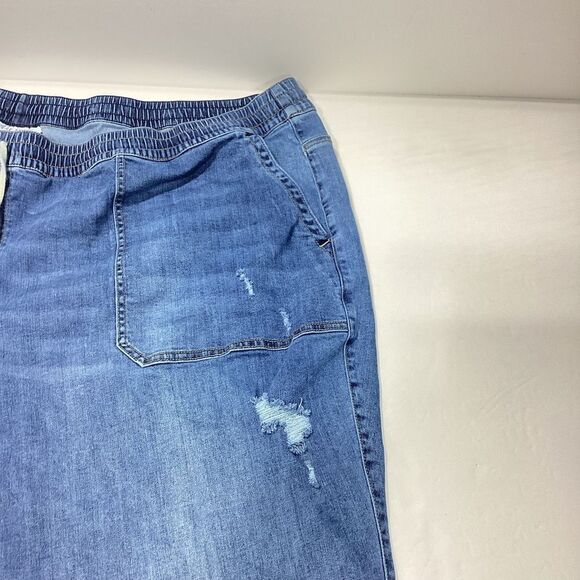 Lane Bryant Distressed Jeans Plus Size 34/36 Gathered Elastic Ankles - Picture 7 of 14